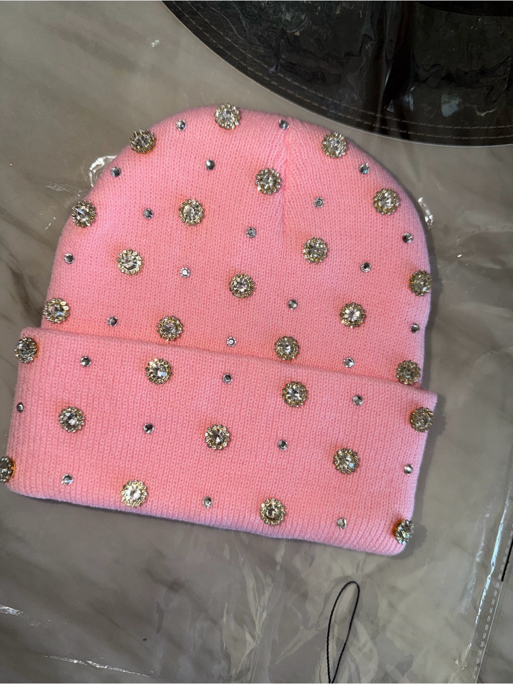 “Pink Jewel Rain” Beanie